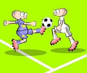 Fototapeta na wymiar Cartoons Soccer players