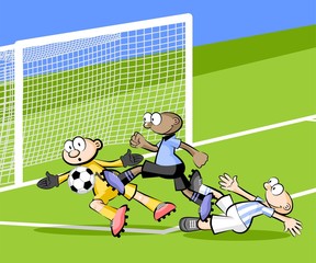 Uruguay vs Argentina Cartoons Soccer players