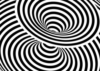 Vector op art pattern. Optical illusion abstract background.