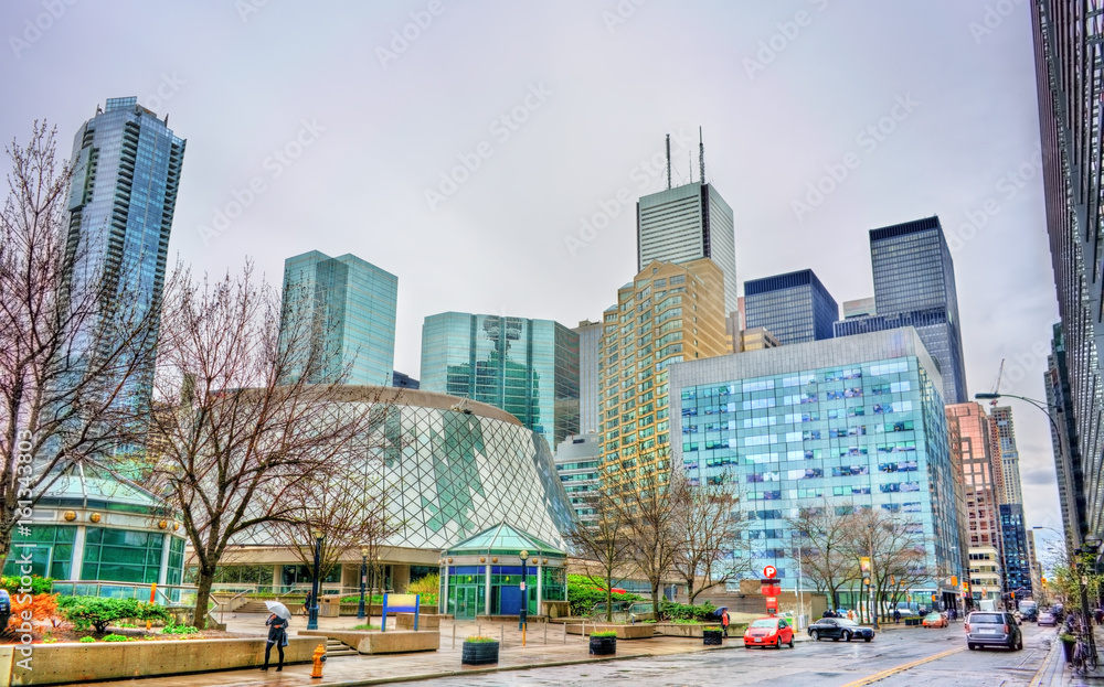 Wall mural buildings in downtown toronto, canada