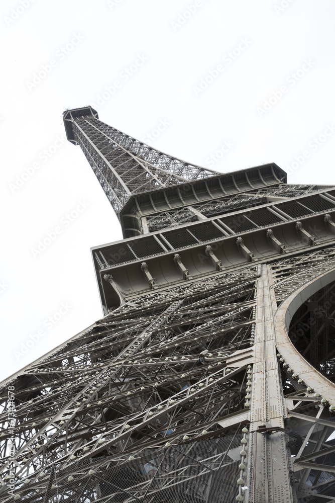 Wall mural eiffel tower looking up-second view