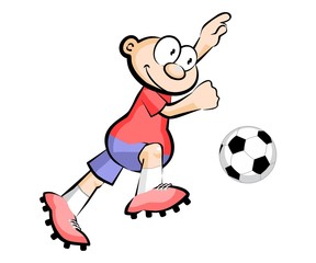 Cartoon Soccer player isolated over white
