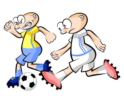 Cartoons Soccer players isolated