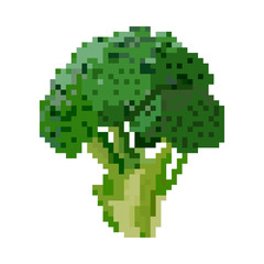 Fototapeta premium Pixelated broccoli for mobile games and applications
