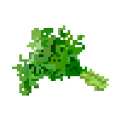 Fototapeta premium Pixelated bundle of potherbs for mobile games and applications