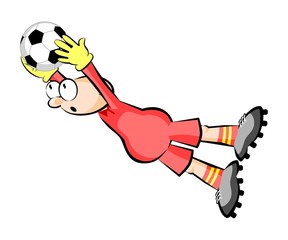Goalkeeper catching the ball - isolated