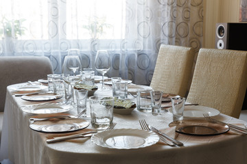 View of the served table