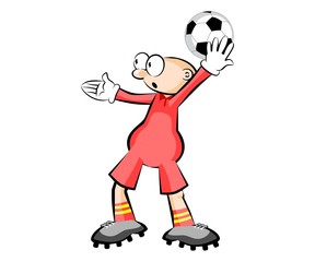 Goalkeeper catching the ball - isolated