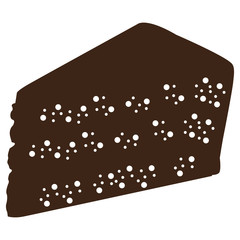 Isolated silhouette of a piece of cake, Vector illustration