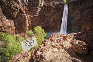 Descend at own risk, Havasu Falls, Grand Canyon, Arizona