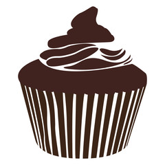 Isolated silhouette of a cupcake, Vector illustration