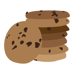 Isolated pile of cookies on a white background, Vector illustration