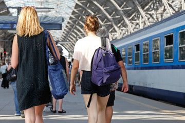 Naklejka premium Train passengers