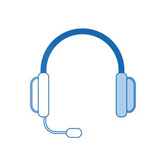 headset phone service call center business vector illustration