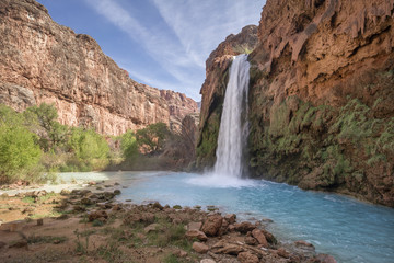 Havasu Falls Waterfall, Havasupai Indian Reservation, Grand Canyon, Arizona