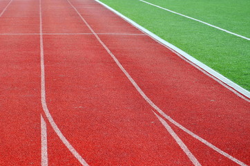 Fototapeta premium treadmills at the stadium, background