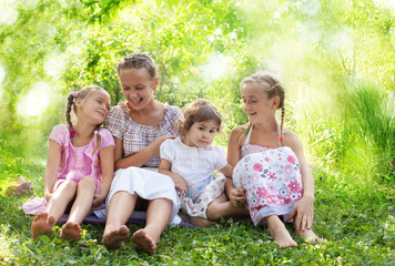 Little girls outdoors