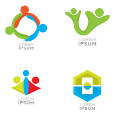 Set of business logos on a white background, Vector illustration