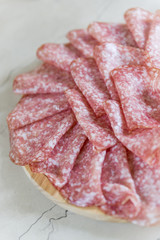 Sliced Italian salami
