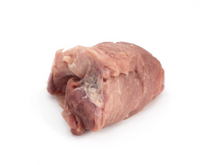 Fresh raw pork meat isolated with shadow on white background