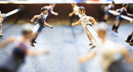 Football toy players Barcelona Real Madrid