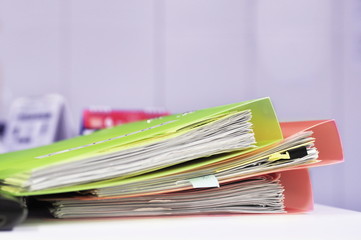 Paper files on the desk
