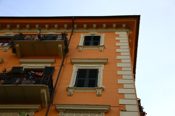 Typical mediterranean facade in the morning