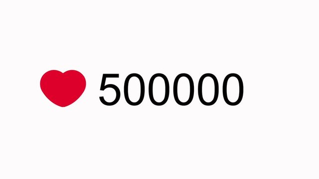 Simply and beautiful close-up of social network favourite button with fast counter on website quickly Increasing to 1.000.000 4k Ultra HD 3840x2160, NTSC 29,97 fps.
