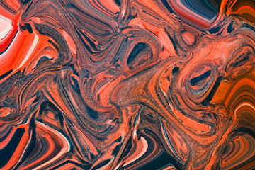 Abstract Orange and Blue Swirled Design