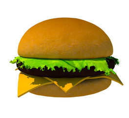The perfect hamburger 3D render