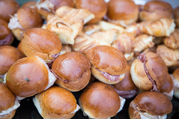 Variety of finger food on catering event