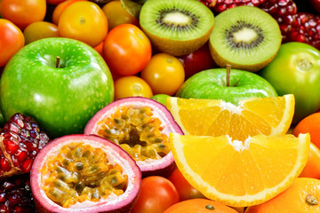 Close-up Ripe fruits for eating healthy and dieting