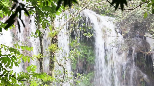 A beautiful cascade waterfall in the cuban jungles near Cumanayagua