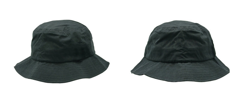 Blank Bucket Hat Color Black On White Background