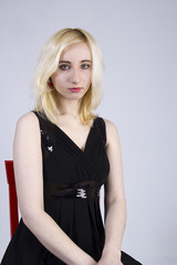 Portrait of a sad blonde girl