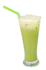Ice Green tea, famous drink isolated on white background, Clipping path