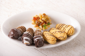 Collection of cookies and biscuits of El Fitr Islamic Feast