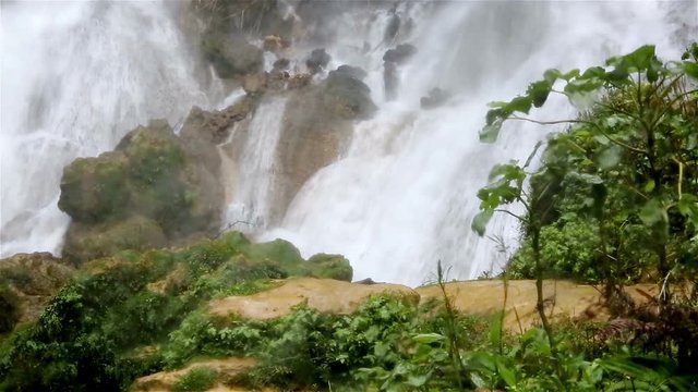 A beautiful cascade waterfall in the cuban jungles near Cumanayagua