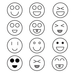 Smile icon minimal style Icon vector Eps10 set