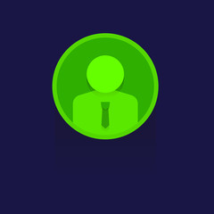 icon man in Circle Blue on blue background. logo. Symbols. Business. meeting. leader. success. teamwork