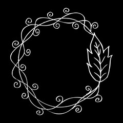 Hand drawing floral frame