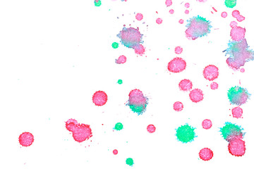 Abstract red green ink splash