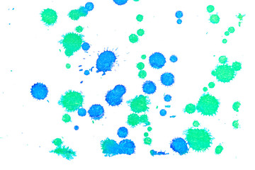 Abstract blue green ink splash