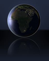 Africa  on dark globe