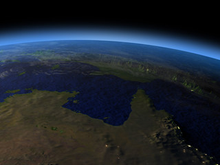 Northern Australia from space in evening