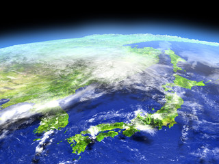 Japan and Koreas from space