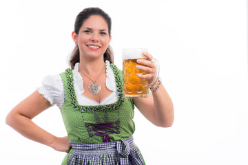 bedienung hält masskrug