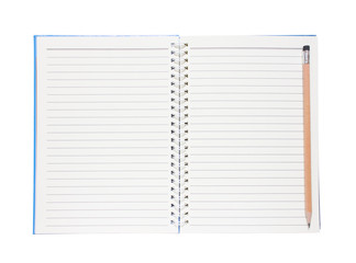 Notebook paper isolated from a white background.clipping path