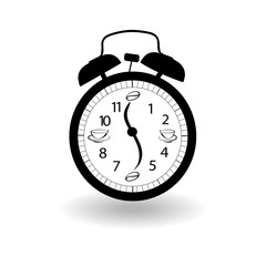 Alarm clock icon on white background