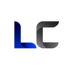 Modern Simple Initial Logo Vector Blue Grey  lc